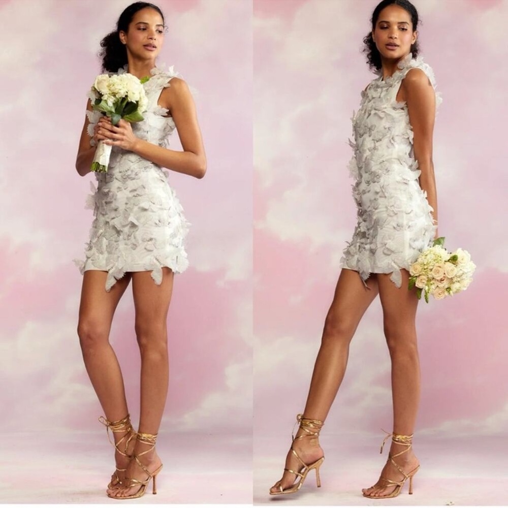 Cynthia Rowley Butterfly Embellished Mini Dress